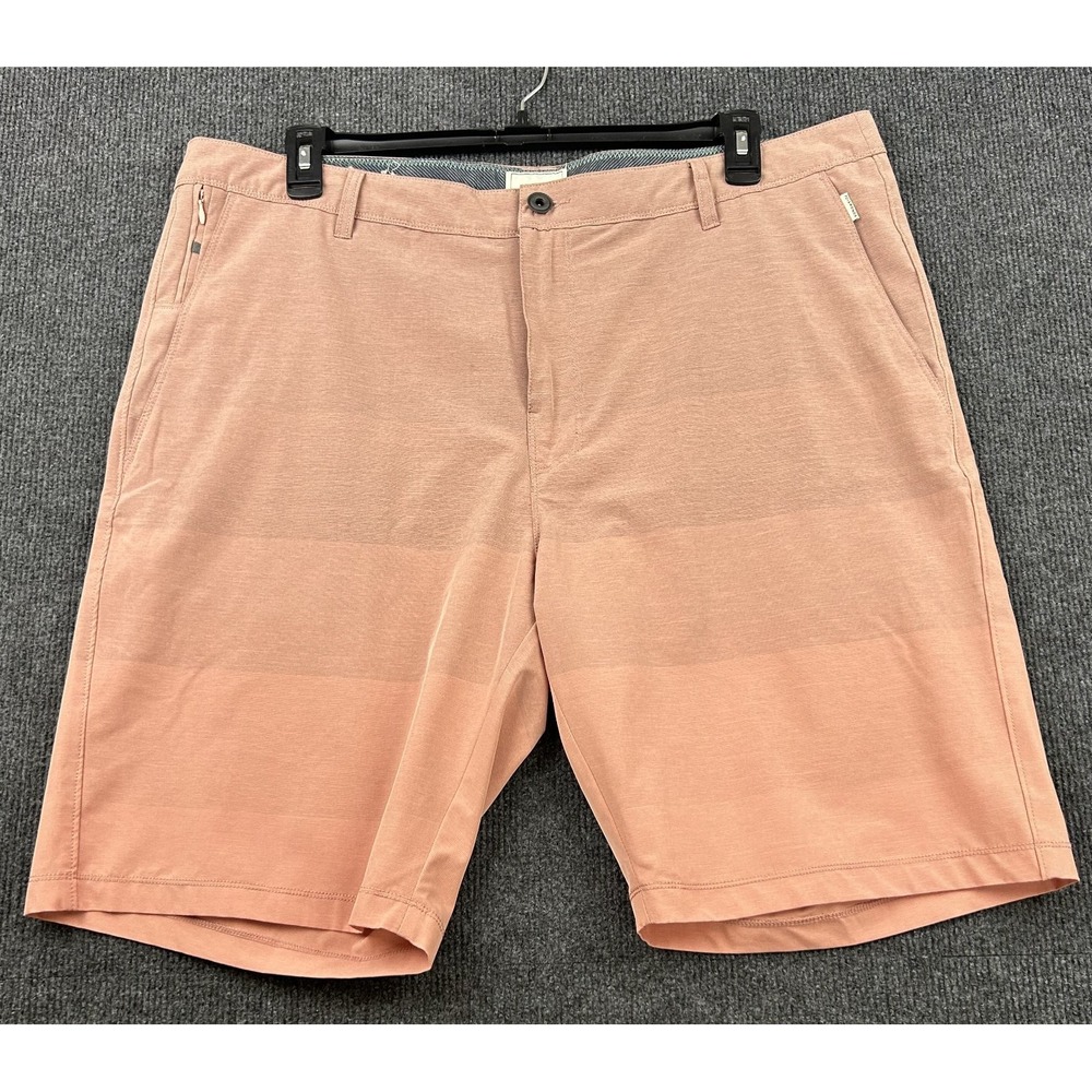 7 DIAMONDS Men's Sz 40 Shorts Existence‎ Performance Stretch Peach Sporty Casual